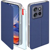 shumee Ovitek za Motorola edge 50 Neo z zaklepom, moder, ovitek + steklo