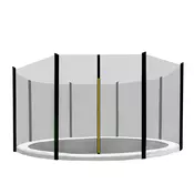 INLEA Zunanja zaščitna mreža za trampolin PREMIUM Jump premera 400 cm za 8 stebrov - črna