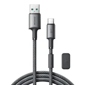 Joyroom Kabel USB-A – USB-C z organizatorjem in magnetnim držalom, dolžina 1,2 m – siv
