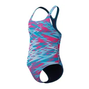Speedo HYPERBOOM PRINT MEDALIST 1PC JF, djeciji kupaci kostim jednodjelni, plava 8A000260