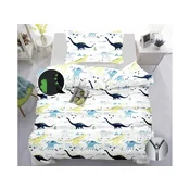 Svjetleca pamucna posteljina DINO bijela Dimenzije posteljine: 70 x 90 cm | 140 x 200 cm