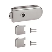 TWIN SET za steklena vrata 2 CLASSIC GLASS (E), Brez odprtine, Twin E (nerjavno jeklo mat)