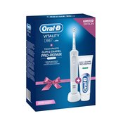 Oral-B električna zubna četkica Vitality White Sensitive + Oral-B zubna pasta, 75 ml