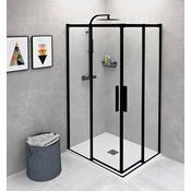 Pravokotni zaslon ALTIS LINE BLACK, 900 x 800 mm, L/D različica, kot - 23