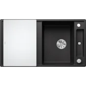Blanco pomivalno korito AXIA III 5 S InFino SILGRANIT desko steklo, z daljin. prim. - GRAFIT