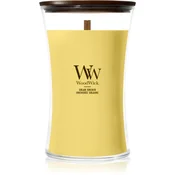Woodwick Solar Orchid dišeča sveča z lesenim stenjem 610 g