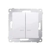 Svečno stikalo z LED osvetlitvijo ozadja in IP44 različico 10 AX, belo Sim