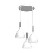 Luster na sajli NOAK 3xE27/15W/230V bela/hrom