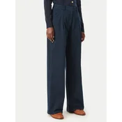 Tommy Jeans Hlače iz tkanine DW0DW21698 Mornarsko modra Wide Leg