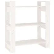 Vidaxl Knjižna omara/pregrada 80x35x91 cm trdna borovina