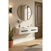 Hanah Home komoda Rany 120, 120 cm, bela / srebrna