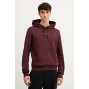 Pamucna dukserica Trussardi boja: bordo, s kapuljacom, s tiskom, G8108000056N