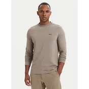 BOSS Majica dugih rukava 50506365 Tamno bež Regular Fit