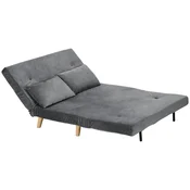 Homestar Dvosedna zofa postelja z nastavljivim naslonom za hrbet 130x78x79 cm siva