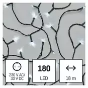 LED božična veriga, 18 m, zunanja in notranja, hladna bela, časovnik