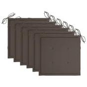 Jastuci za vrtne stolice 6 kom smedesivi 50x50x4 cm od tkanine