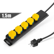 Delight vanjska produžna kabel 5 uticnica 220V 1,5m crna (20223E)