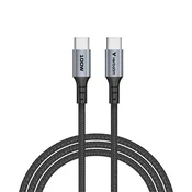 USB kabel, USB-C na USB-C, 1,2 m, 100 W, VERBATIM, crni 31846