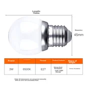 Foshanzhaoming LED sijalica, E27, 3W, 6500K, 2 Komada