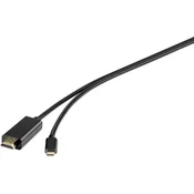Renkforce Renkforce USB-C® / HDMI adapterski kabel USB-C® vtič\, HDMI-A vtič 1.80 m črna RF-4535910 USB-C®-Display kabel, (20417847)