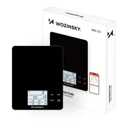 WOZINSKY Pametna kuhinjska tehtnica z zaslonom in aplikacijo Bluetooth, nosilnost 10 kg – črna
