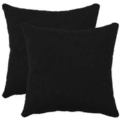 Vidaxl Prevleka za blazino 2 kos HEERLEN Črna 50 x 50 cm Bouclé