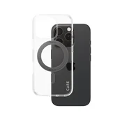 shumee Ovitek CARE by PanzerGlass za iPhone 16 Pro, prozoren, s črnim stojalom in MagSafe polnilnikom | CARE