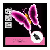 Aigostar - LED Zunanja dekoracija 372xLED 60 cm IP44 metulj/rožnata