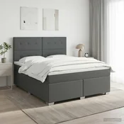 Boxspring krevet s madracem Tamnosiva 160 x 200 cm Tkanina 200 x 160 x 140.5 cm