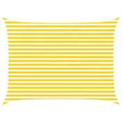 Vidaxl Sončno platno Rumena in Bela 4 x 3 m 100% poliester Oxford