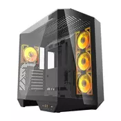 darkFlash Računalniško ohišje DARKFLASH DY470 + 4 ventilatorji (črno)