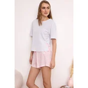Trendyol Milla ženski set pidžama Thmss26Pt00099, bela-roza