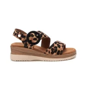 Xti za ženske. 14459701-CAMEL Sandali 144597 rjavi (37), Rjava, 3 do 5 cm, Zaponka, Priložnostno, Živalski tisk