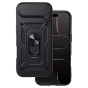Silikonski ovitek Armor Ring z zaščito kamere za iPhone 17 Air - črn