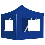 shumee vidaXL Šotor za zabave s stranicami, aluminij, 2 x 2 m, moder