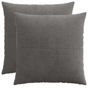 vidaXL Prevleka za blazino 2 pcs ALMELO Temno siva 65 x 65 cm korduroy