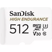 SanDisk High Endurance video microSDHC 512GB + SD Adapter Full HD/4K video, do 100/40 MB/s C10, U3