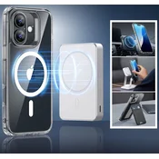 ESR Hibridni ovitek ESR (HaloLock) za iPhone 16 s kompletom zaščitnih folij za zaslon (prozoren)