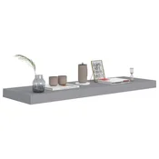 Plutajuce zidne police 2 kom sive 80 x 23,5 x 3,8 cm MDF