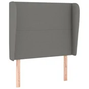 Vidaxl Vzglavje z ušesi temno sivo 83x23x118/128 cm blago