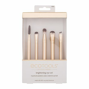 EcoTools Precious Metals Brightening Eye Set darilni set kozmetični čopič Angled Liner 1 kos + kozmetični čopič Spoolie 1 kos + kozmetični čopič Blending Crease 1 kos + kozmetični čopič Crease Shadow 1 kos + kozmetični čopič Precision Smudge 1 kos za ženske
