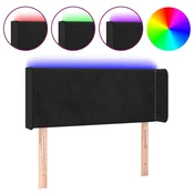 Vidaxl LED posteljno vzglavje črno 103x16x78/88 cm žamet