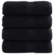 Premium rucnici za goste SOLUND 4 kom. crni 30x50 cm 600 g/m2