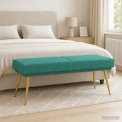 Dvojna klop Turkizna 120 x 45 x 46 cm Žamet