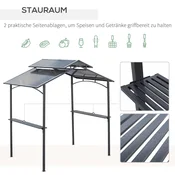 Homestar Paviljon za žar 240x150x250 cm črna jeklena konstrukcija