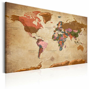Slika - World Map: Brown Elegance 120x80