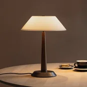 Namizna svetilka Globen Lighting Ligna, višina 39 cm, bela/bronasta/hrastova - Dnevna soba/jedilnica - Dizajn - bela, bronasta, temni hrast - Kovina