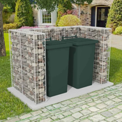 vidaXL Gabion dvojna ograda za koše smeti jeklo 180x100x120 cm