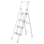 Bele zložljiva lestev Wenko Ladder, višina 153 cm