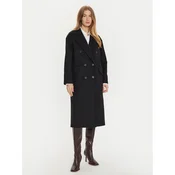 TWINSET Volneni plašč 242TT2203 Črna Loose Fit